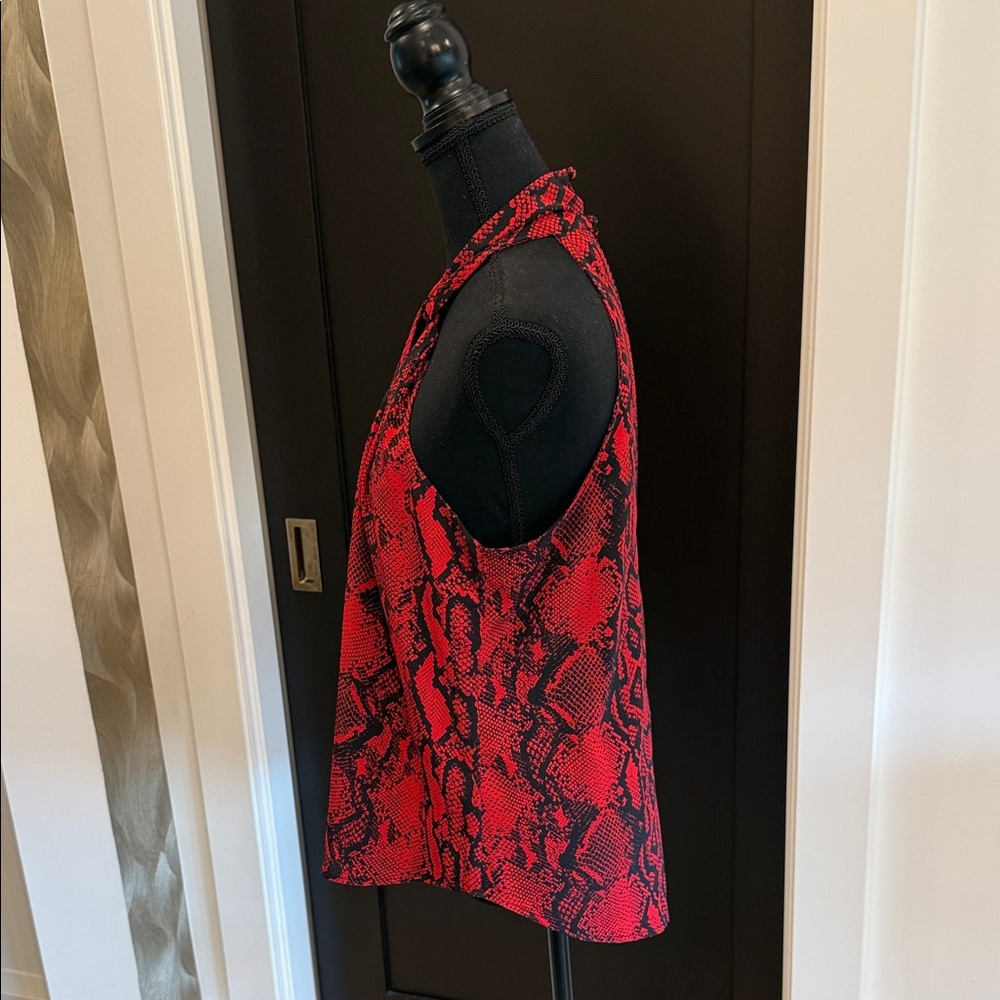 Veronica M Red and Black Snake Print Halter Top - Picture 5 of 5